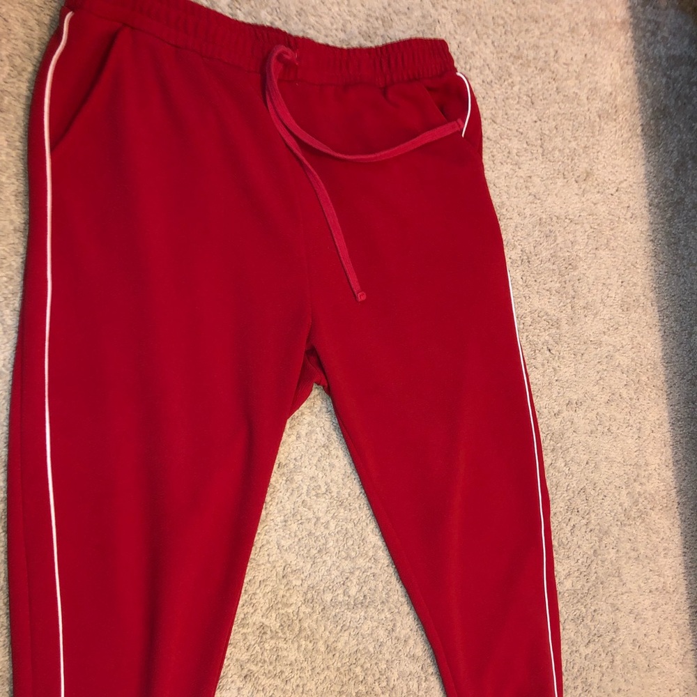 Red joggers
